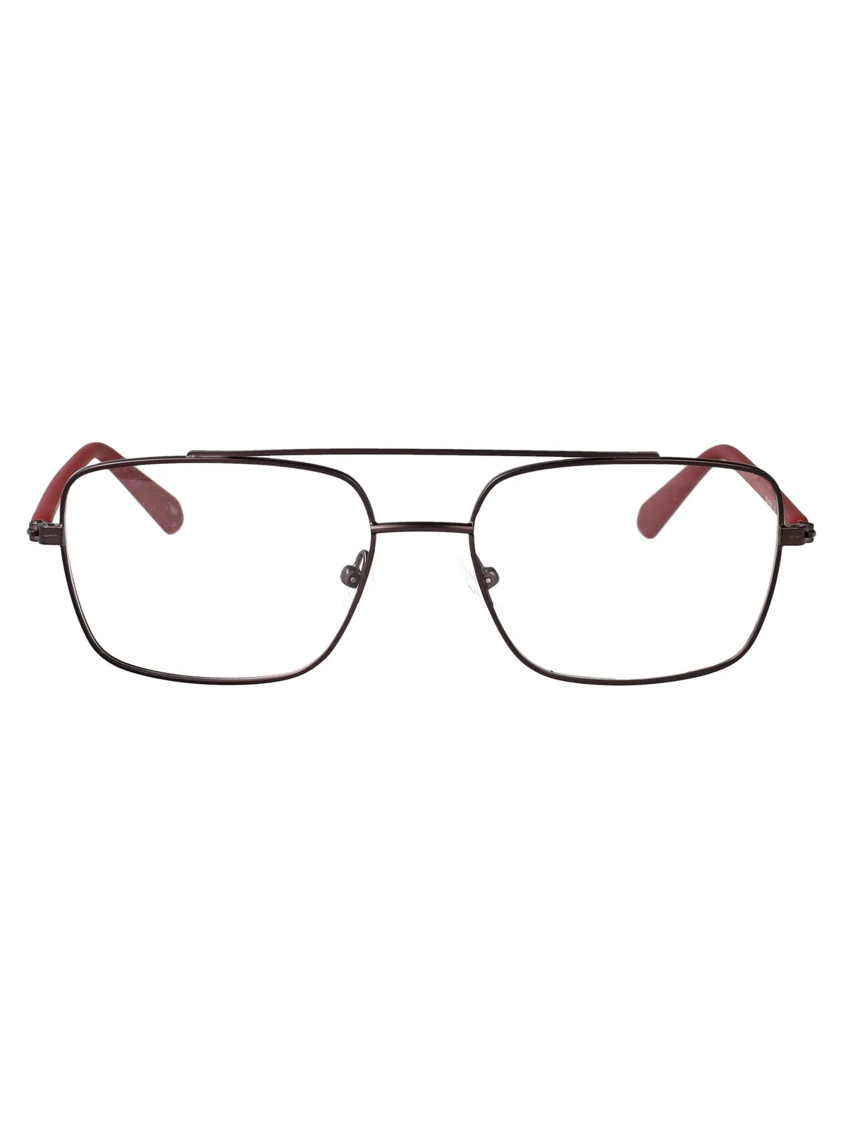 Calvin Klein Jeans Matte Gunmetal/Oxblood Metal Glasses