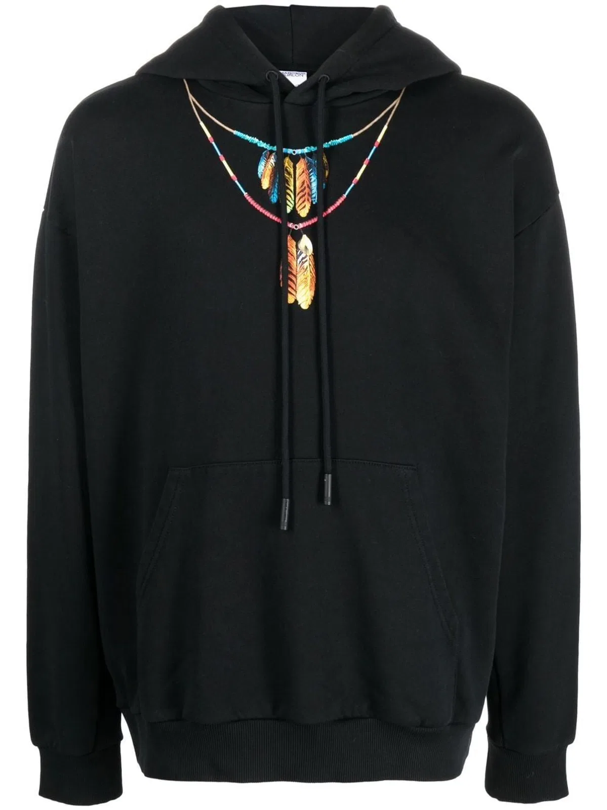 Marcelo Burlon Feathers Necklace Over Hoodie