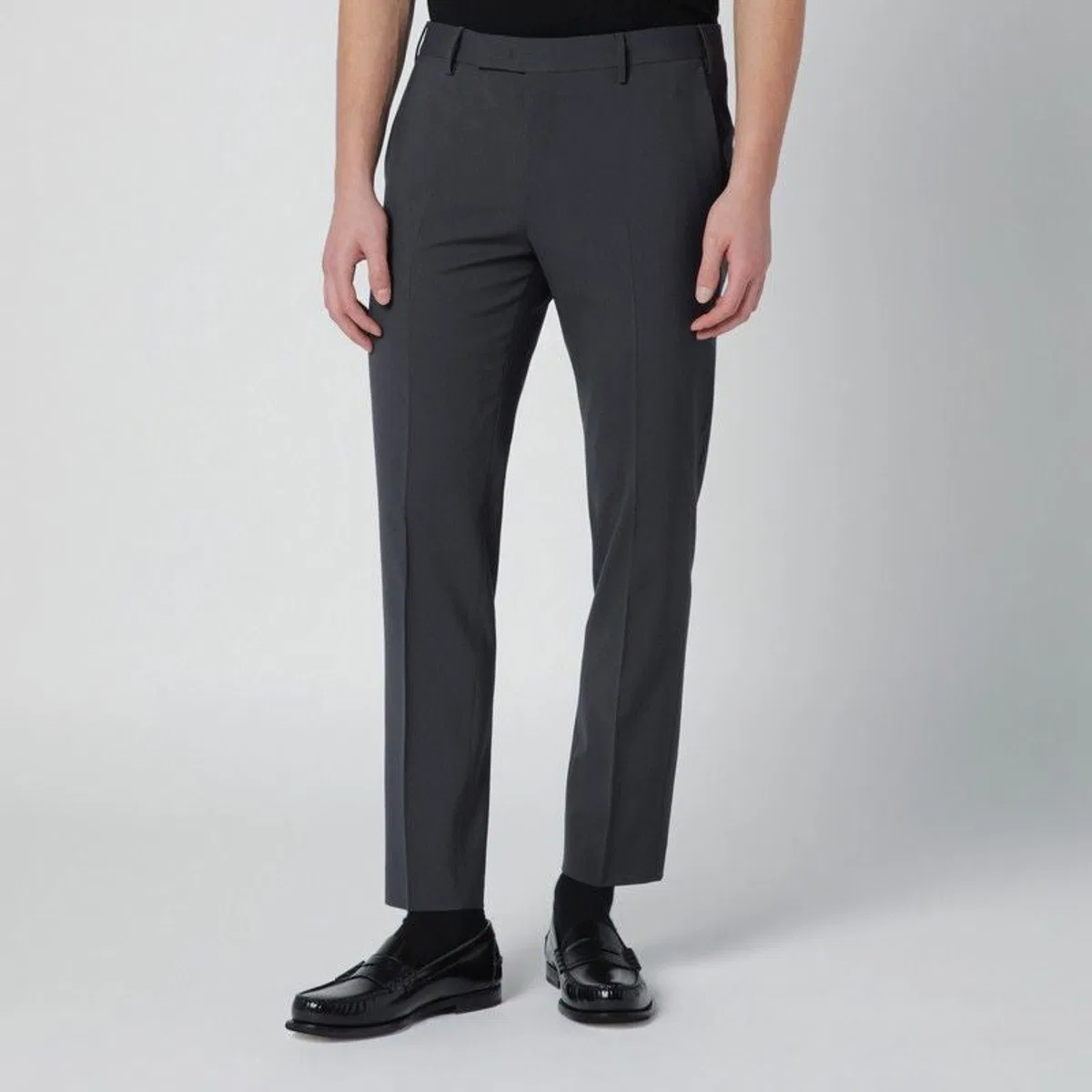 PT01 Grey Trousers In Wool Blend