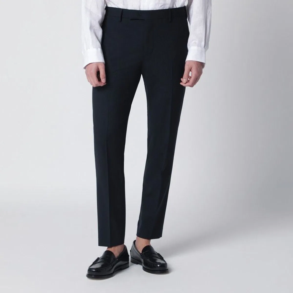 PT01 Navy Blue Woolblend Trousers