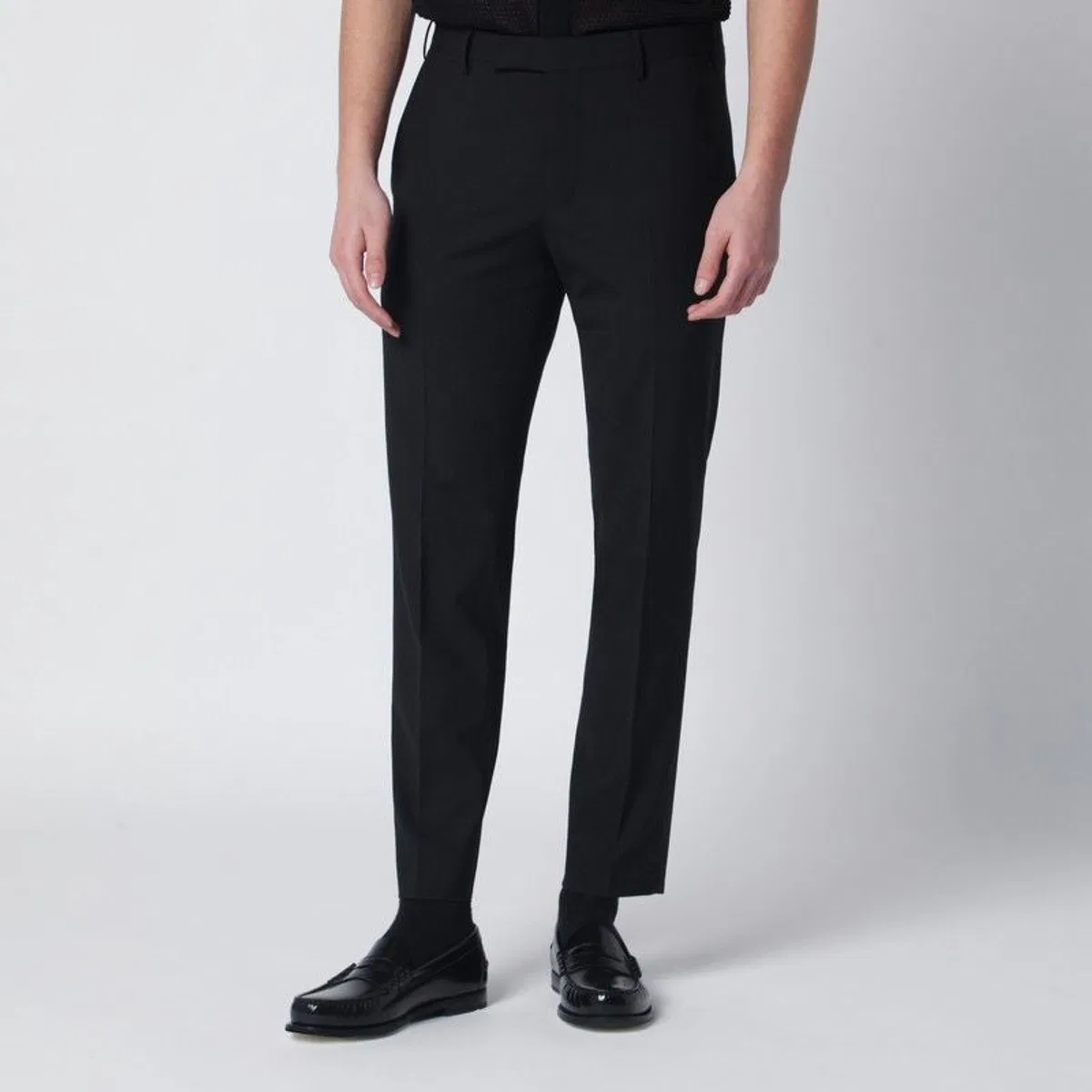 PT01 Black Woolblend Trousers