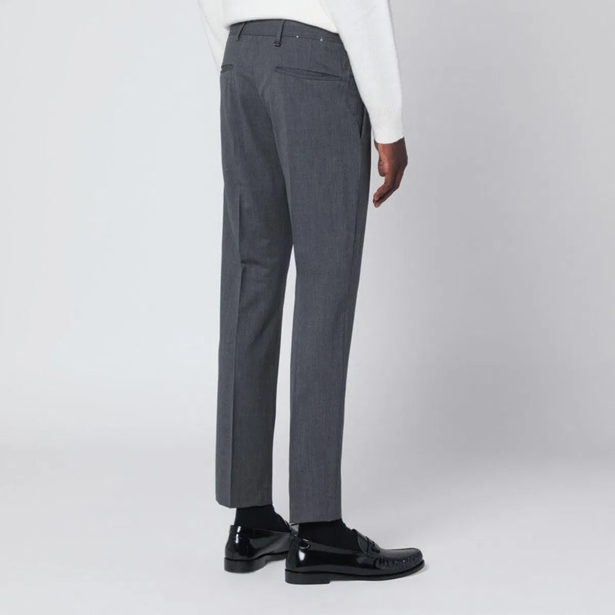 PT01 Dieci Trousers In Anthracite Grey Wool B