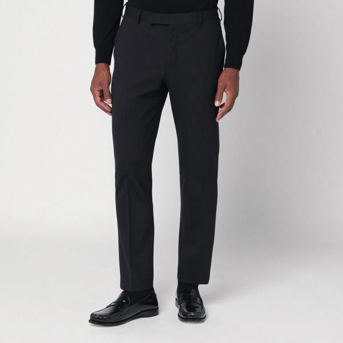PT01 Dieci Trousers In Black Wool Blend