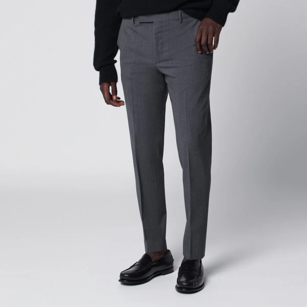 Pt Torino Dieci Trousers In Anthracite Grey Wool B