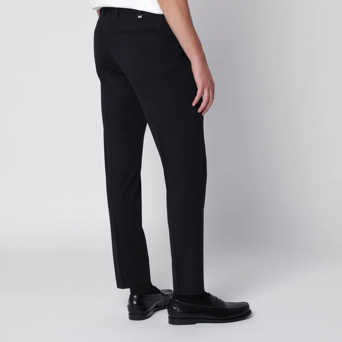 Pt Torino Dieci Trousers In Black Wool Blend