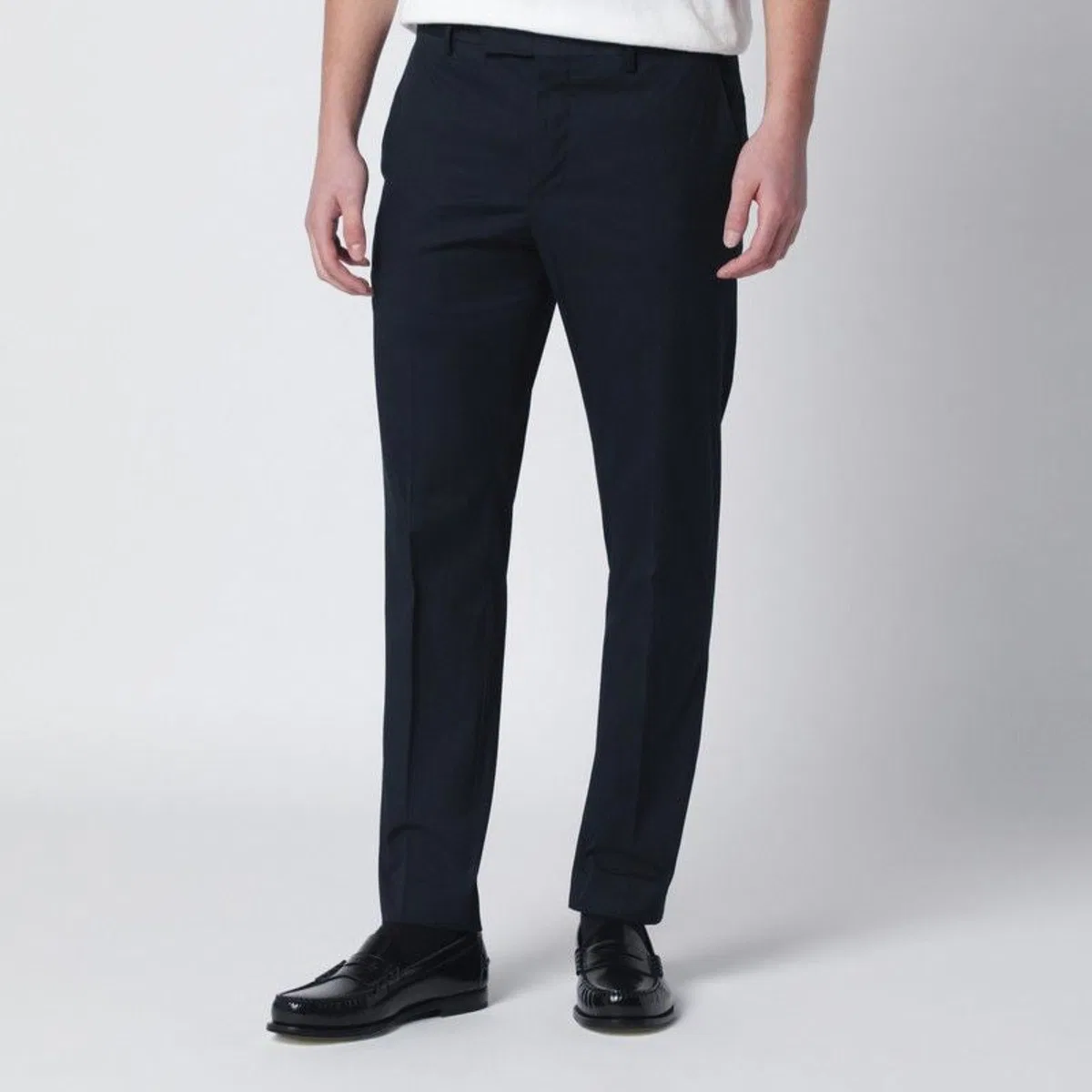 PT01 Blue Slimfit Cottonblend Trousers