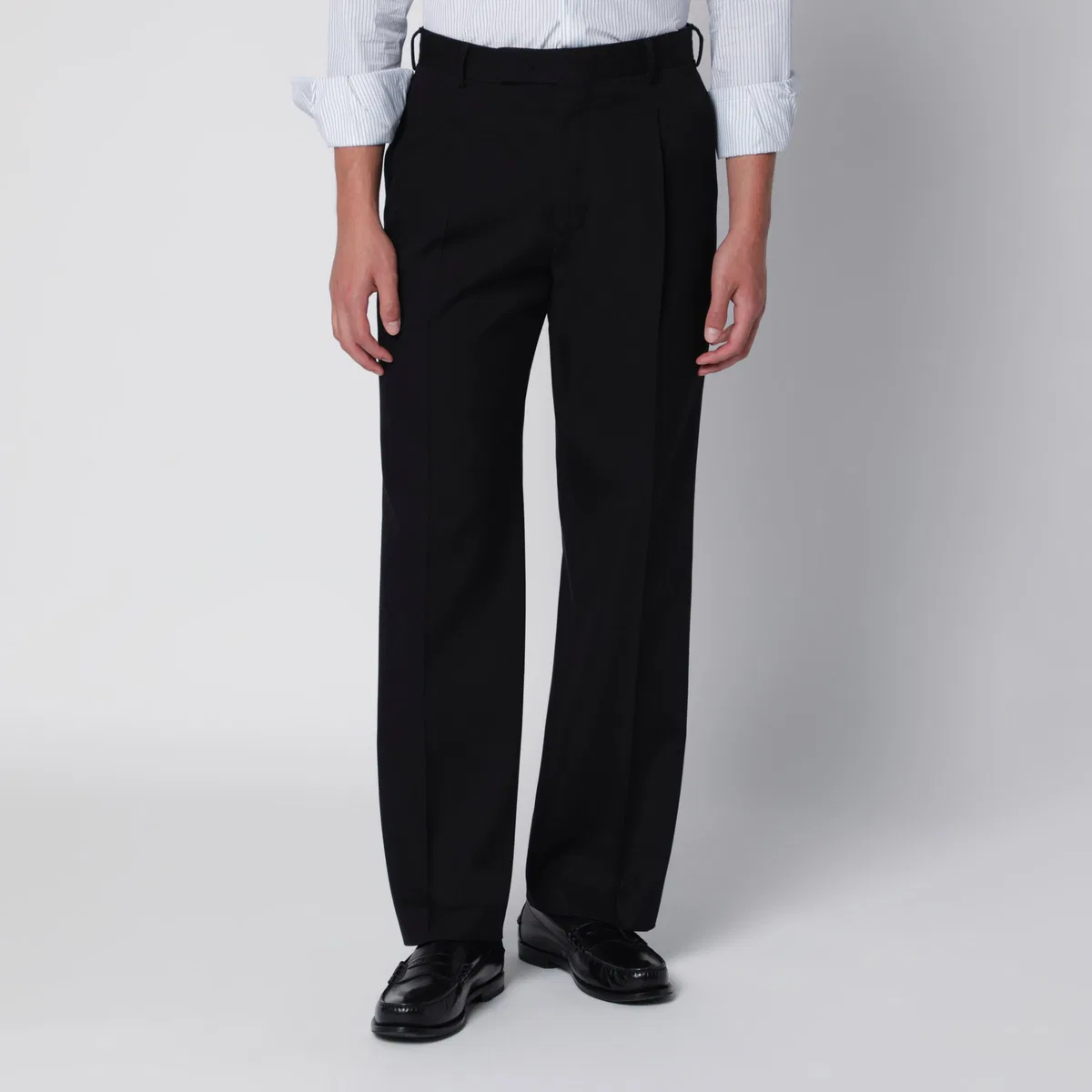 Pt Torino Black Cotton Trousers