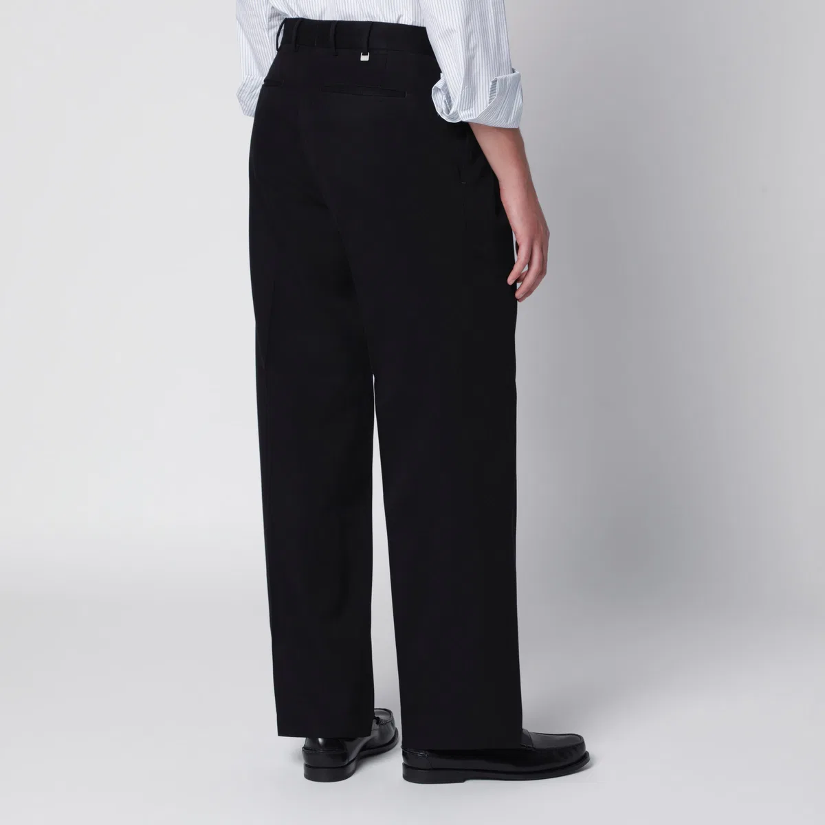 Pt Torino Black Cotton Trousers