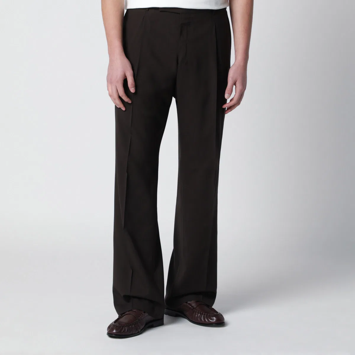 PT01 Brown Wool Trousers