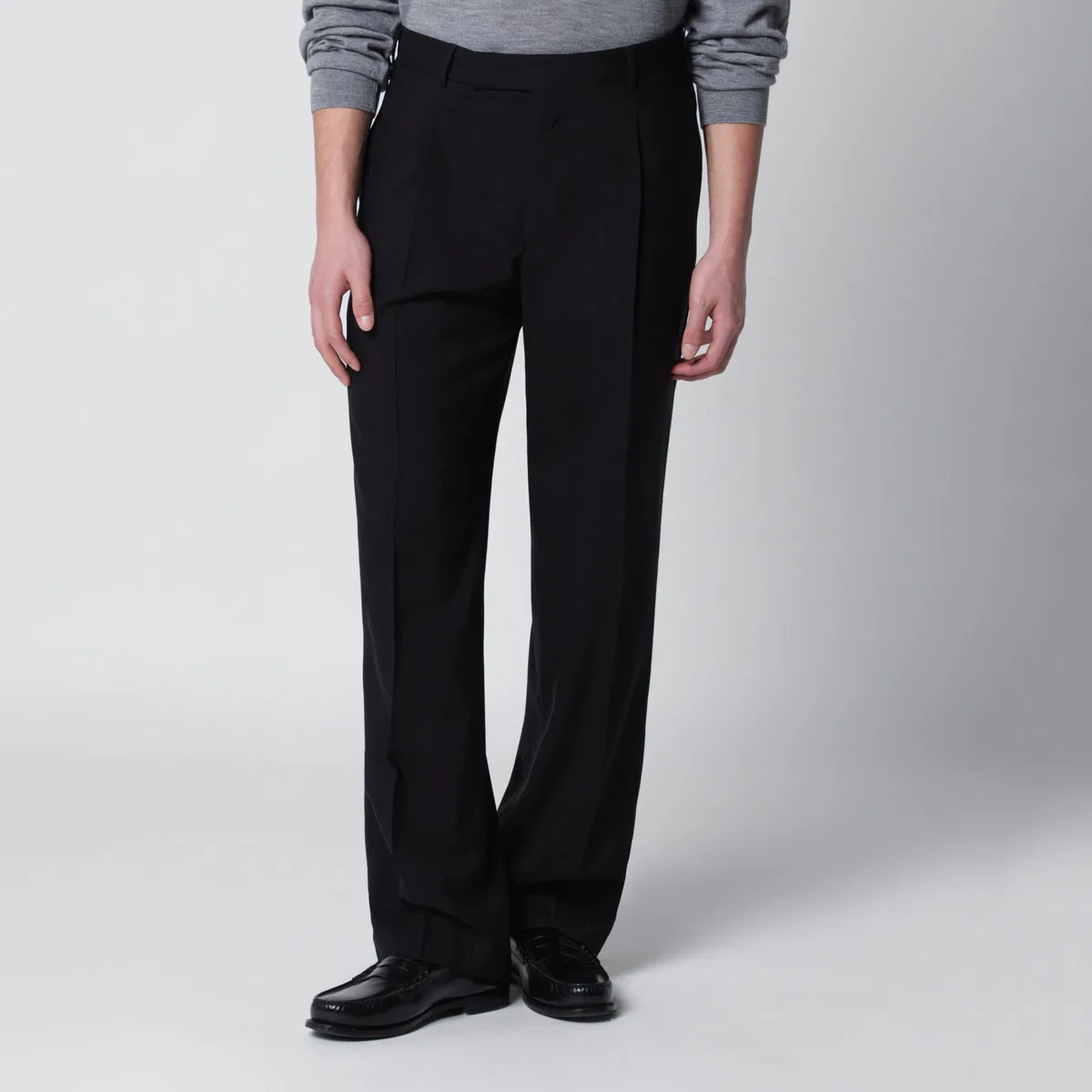 PT01 Black Wool Trousers