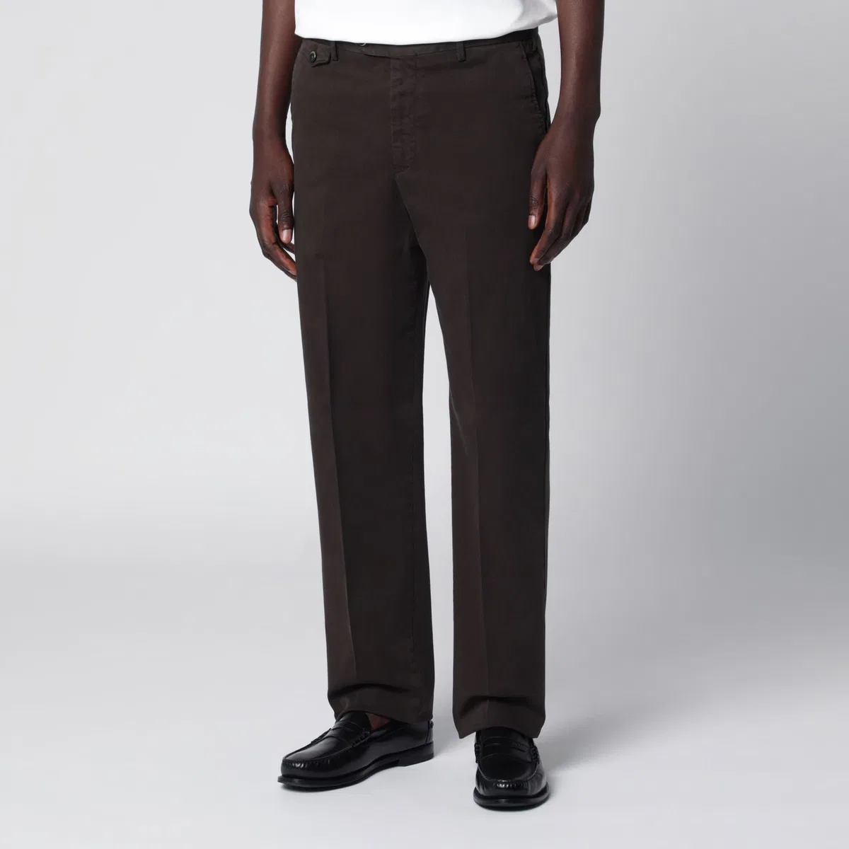 PT01 Dark Brown Cotton Trousers