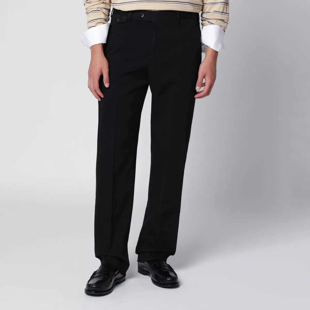 PT01 Black Cotton Trousers