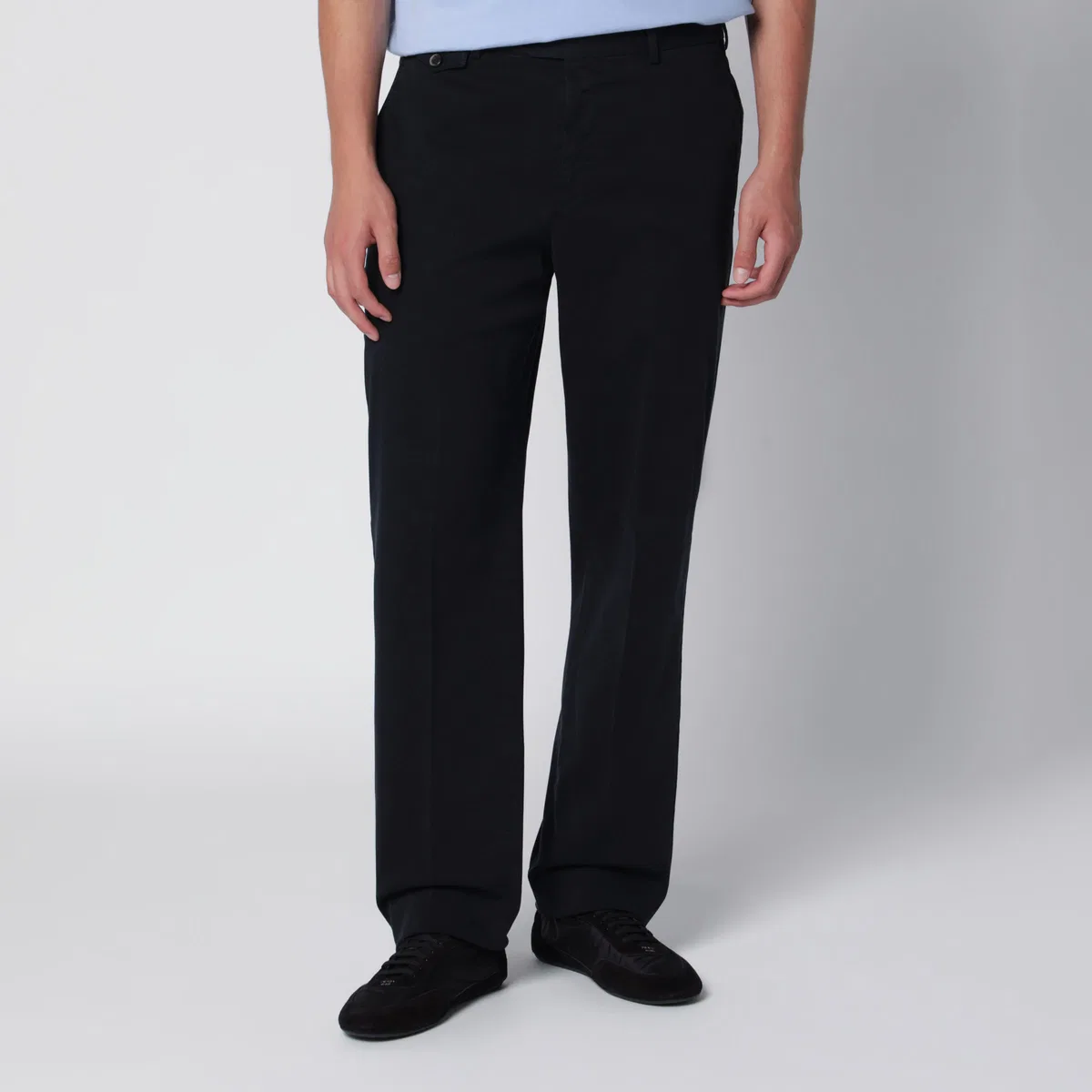 Pt Torino Navy Cotton Trousers