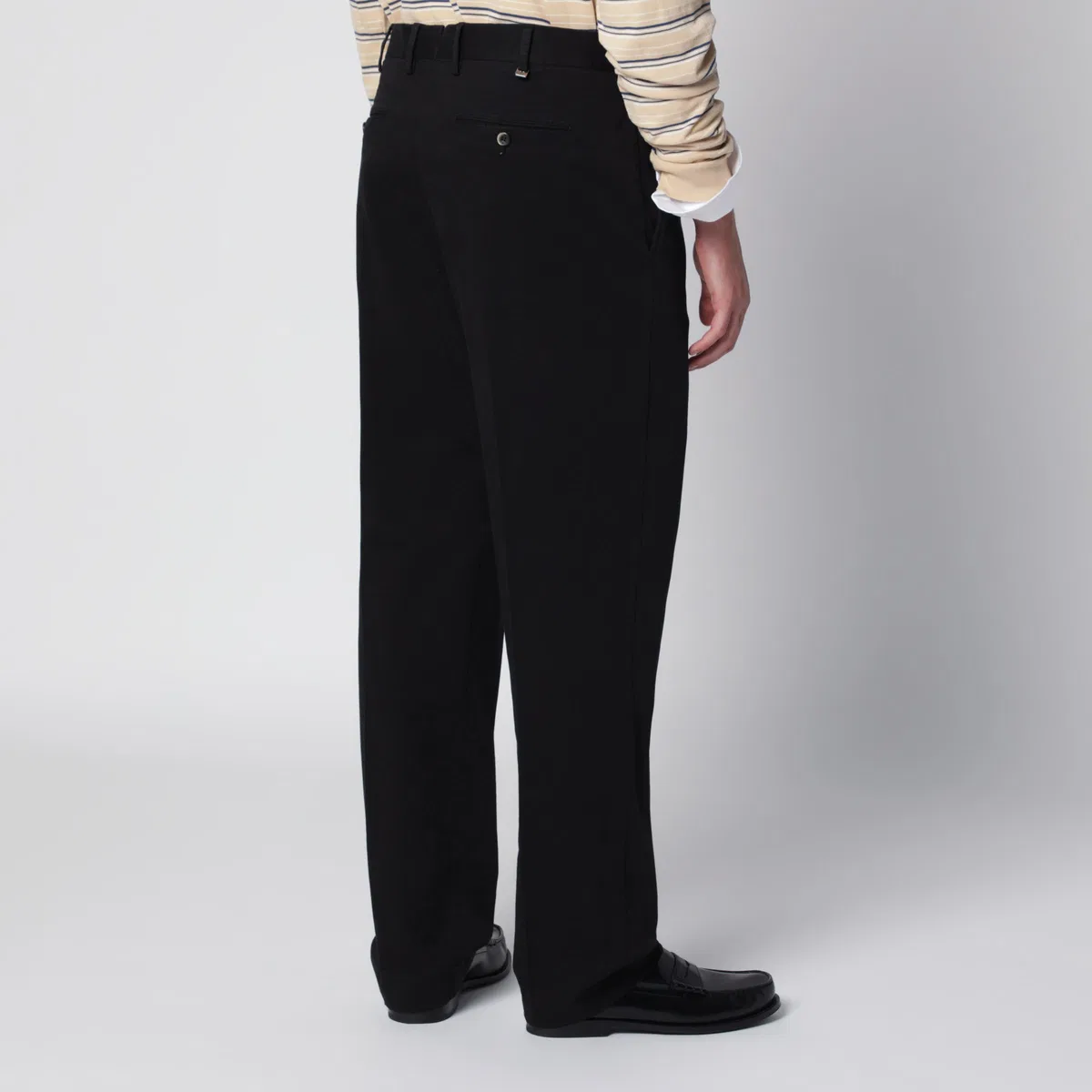 Pt Torino Black Cotton Trousers