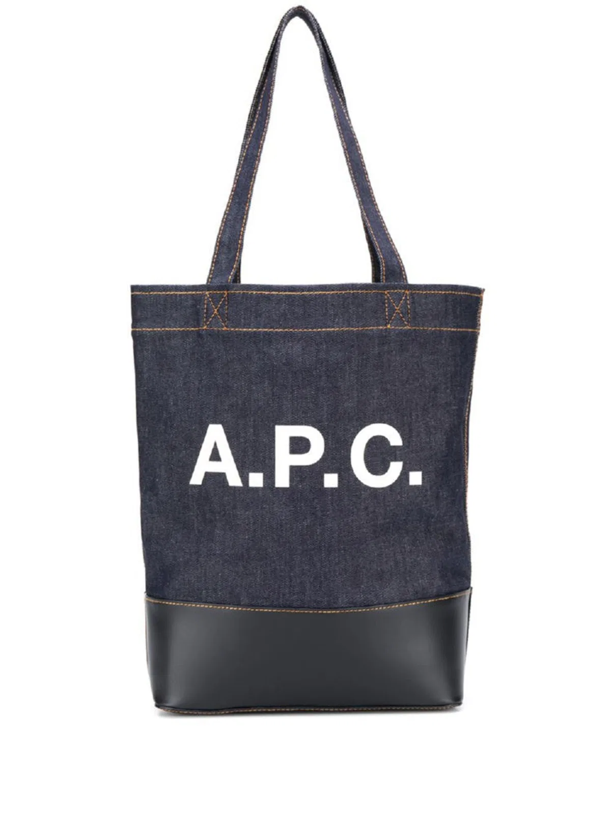 A.P.C. Blue Denim And Leather Shopping Bag