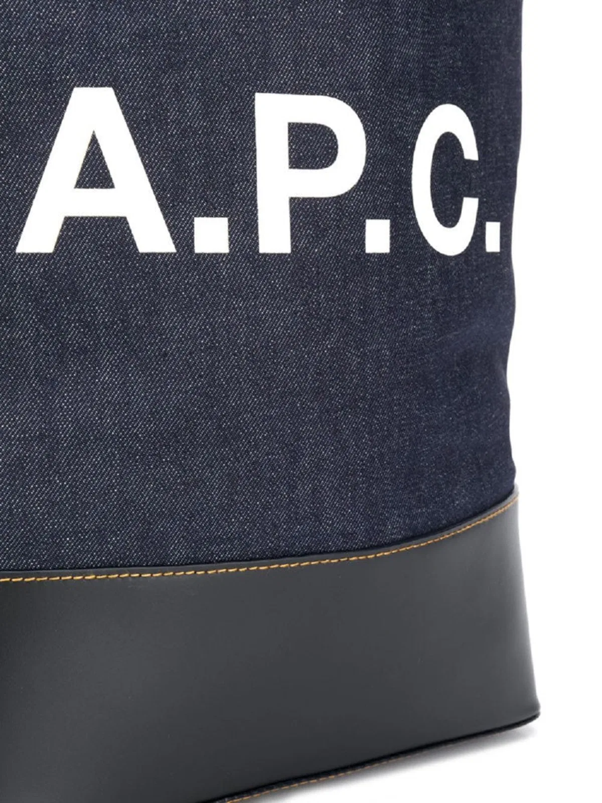 A.P.C. Blue Denim And Leather Shopping Bag