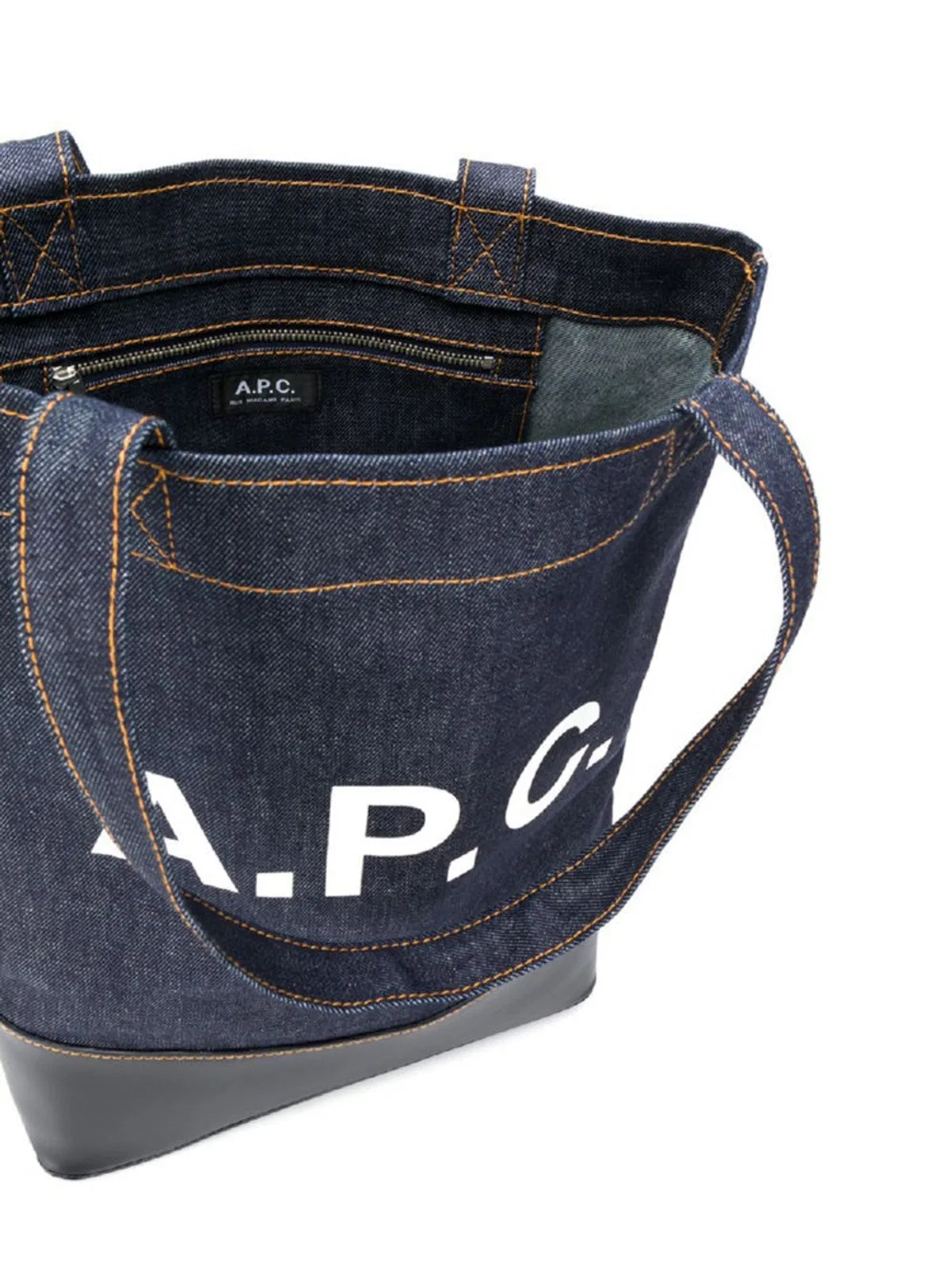 A.P.C. Blue Denim And Leather Shopping Bag