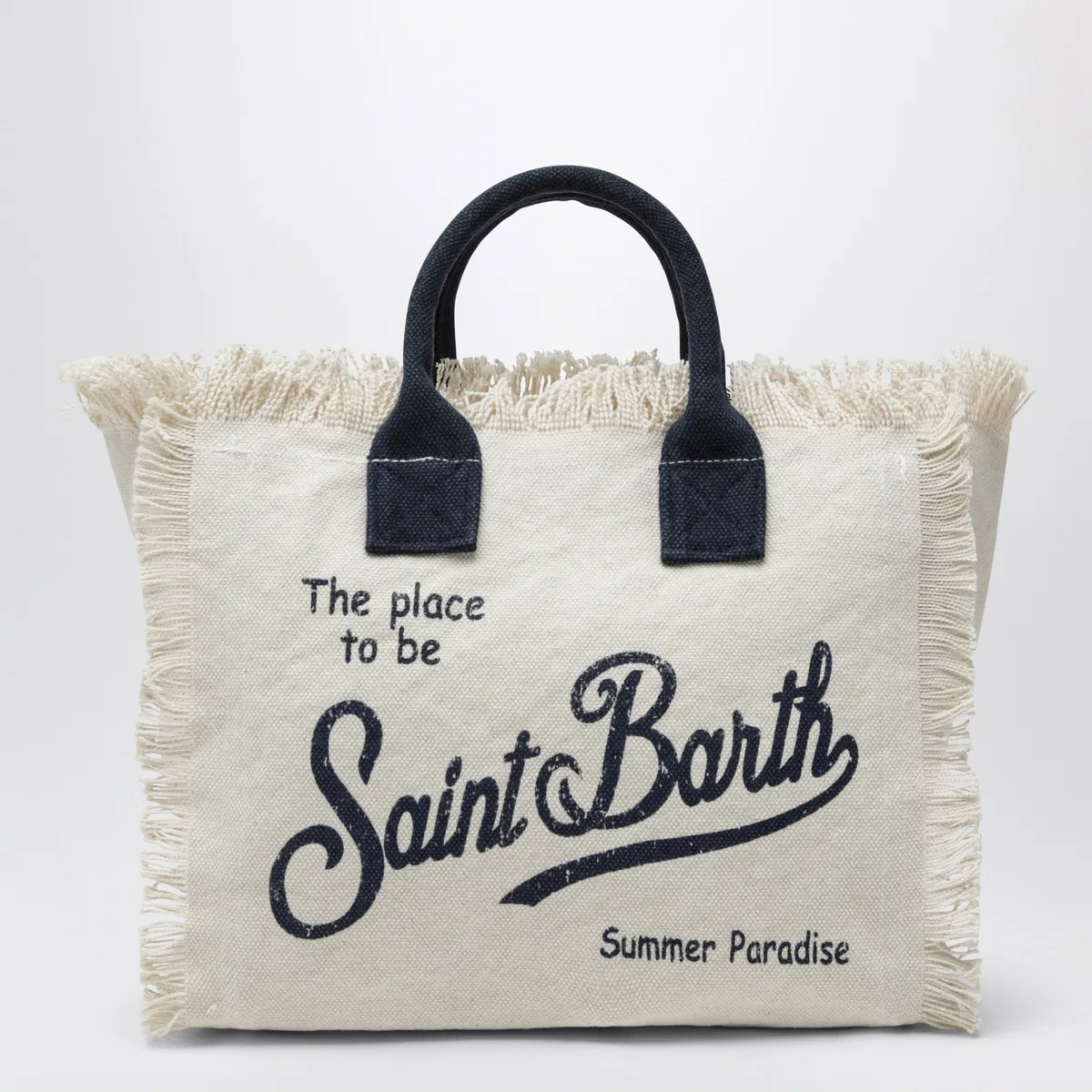 Mc2 Saint Barth White/Blue Colette Cotton Bag