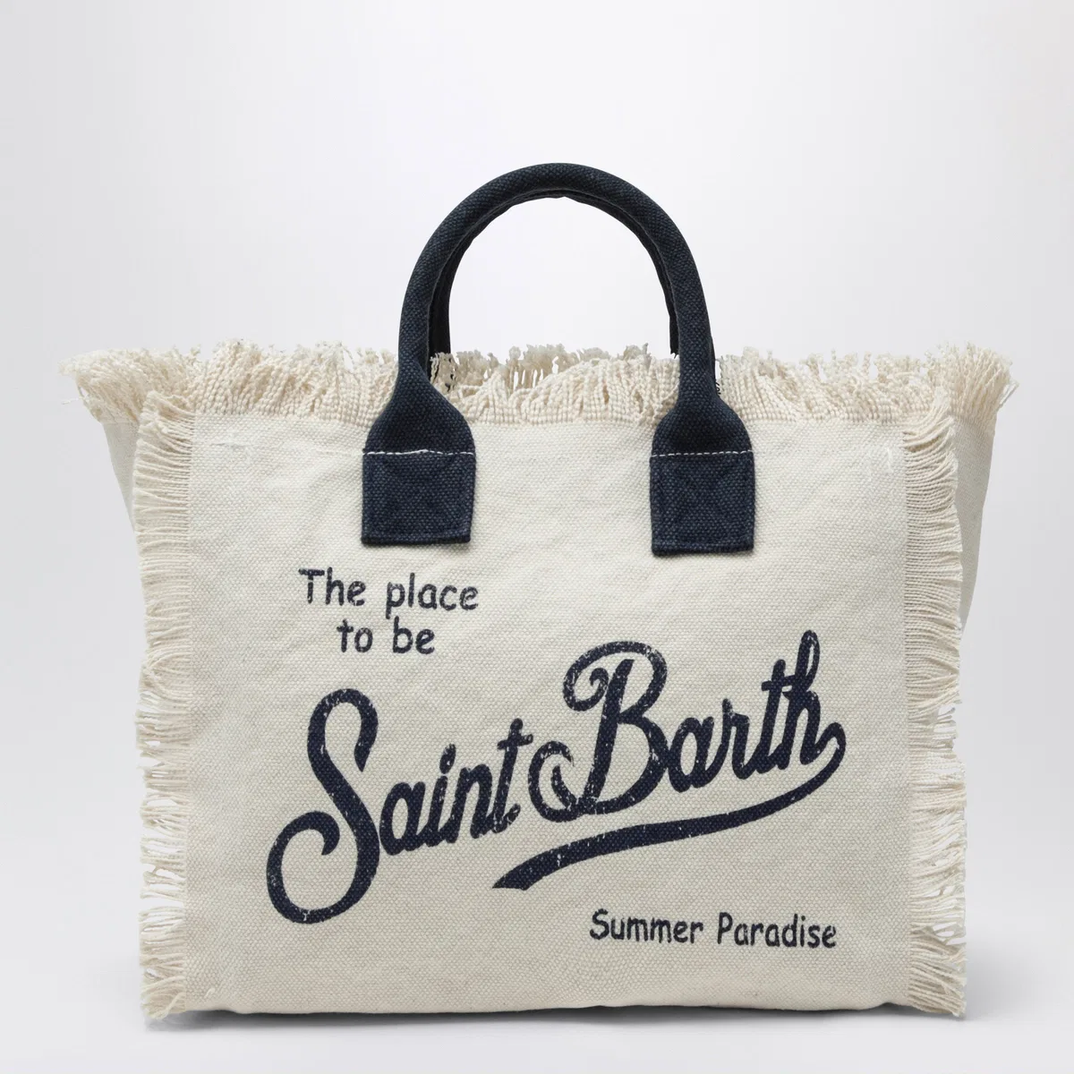 Mc2 Saint Barth White/Blue Colette Cotton Bag