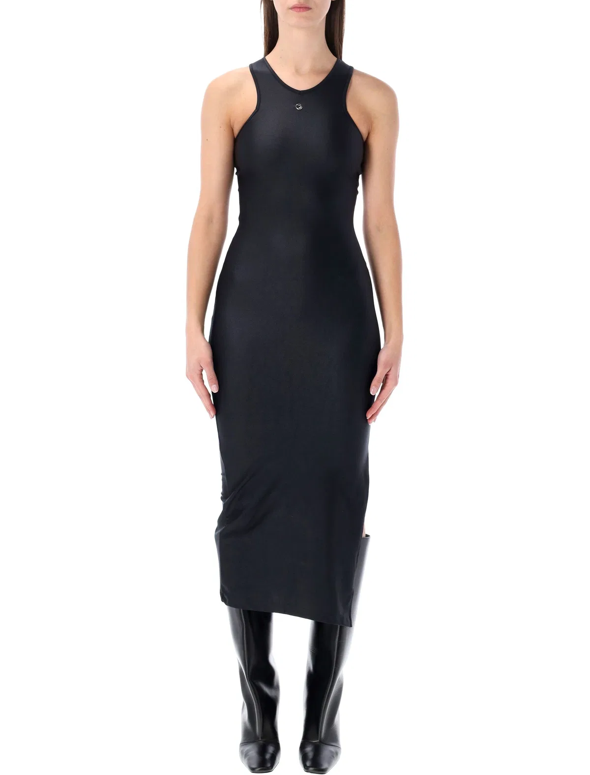 Coperni Black Fitted Racer Tank Dress