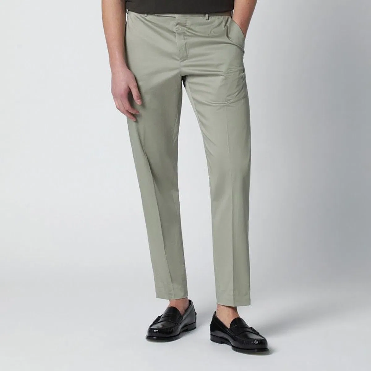 PT01 Sage Green Cottonblend Trousers