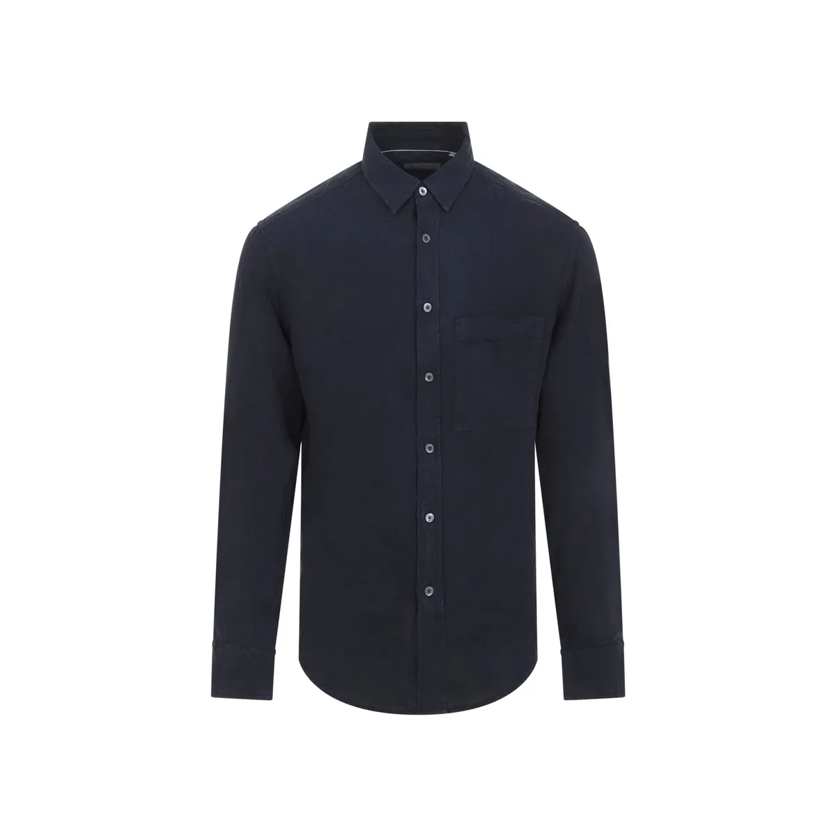 Canali Navy-Blue Linen Shirt