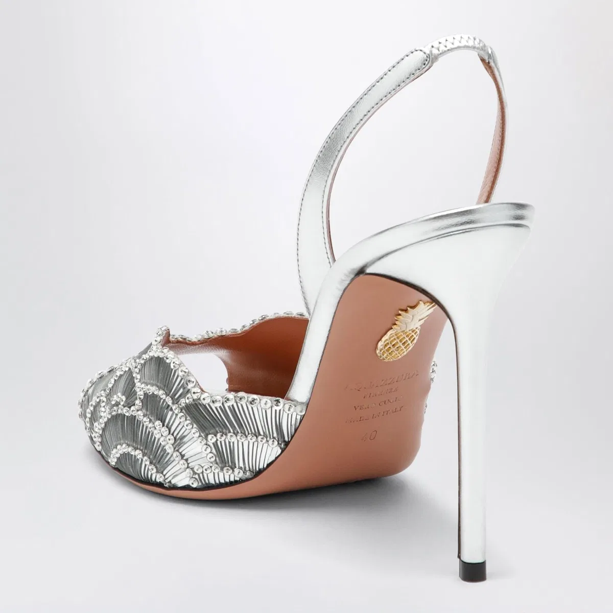 Aquazzura Ce Soir Silver Sandals In Nappa Leather