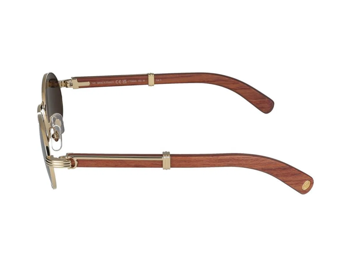 Cartier Sunglasses Ct0464s 002 Gold Brown Grey 5