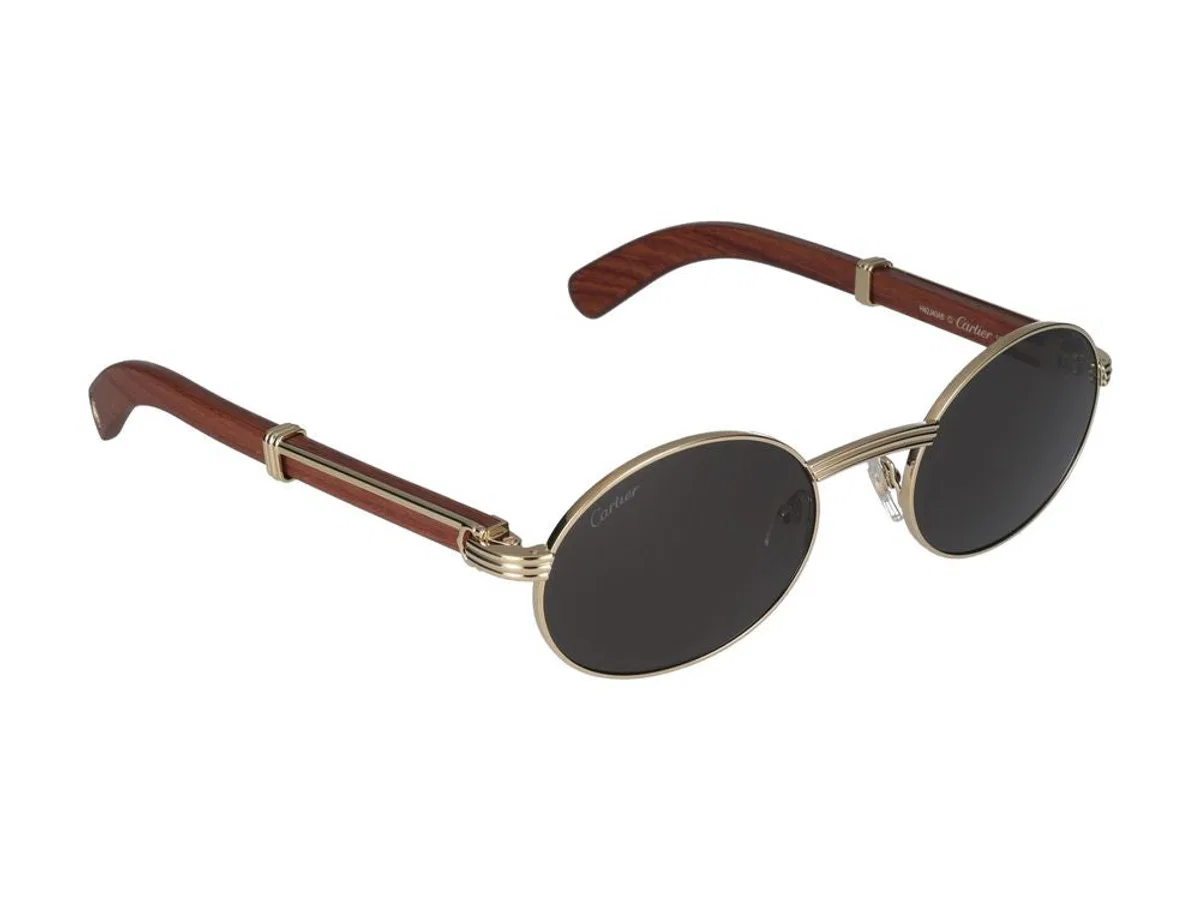 Cartier Sunglasses Ct0464s 002 Gold Brown Grey 5