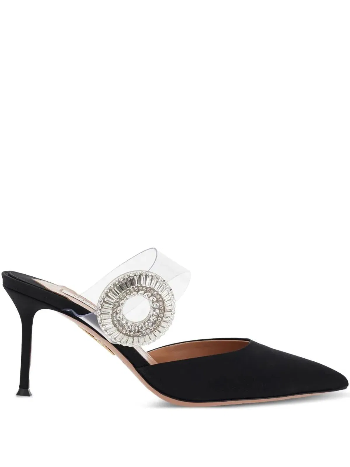Aquazzura 75Mm Crystal Hoop Pointed Toe Mules