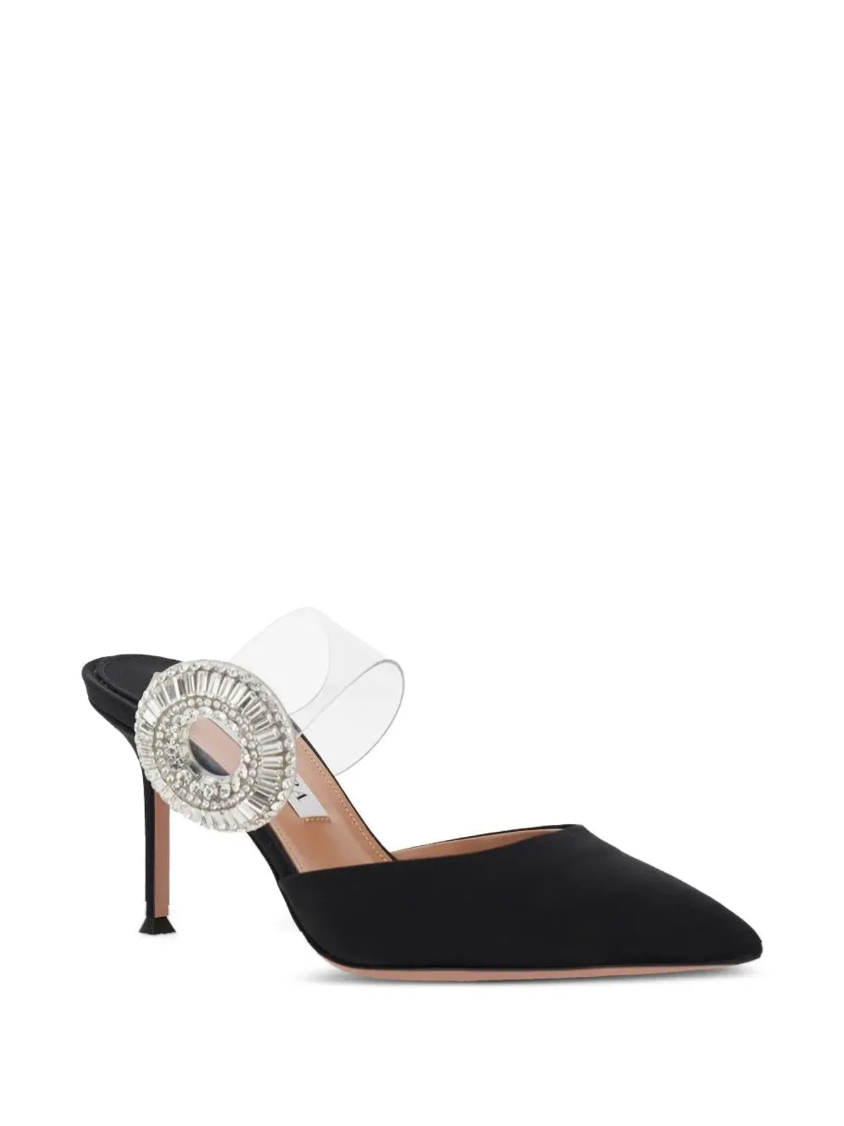 Aquazzura 75Mm Crystal Hoop Pointed Toe Mules