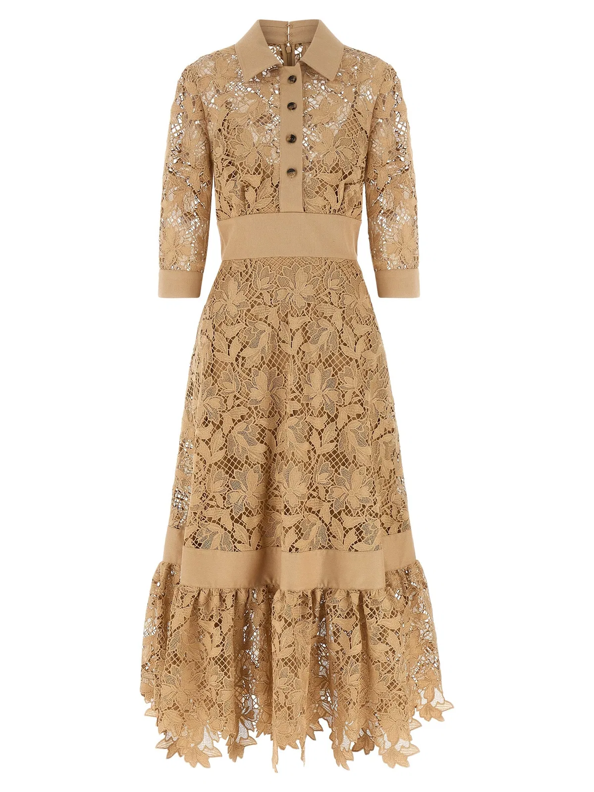 Elie Saab Floral Macramé Dress