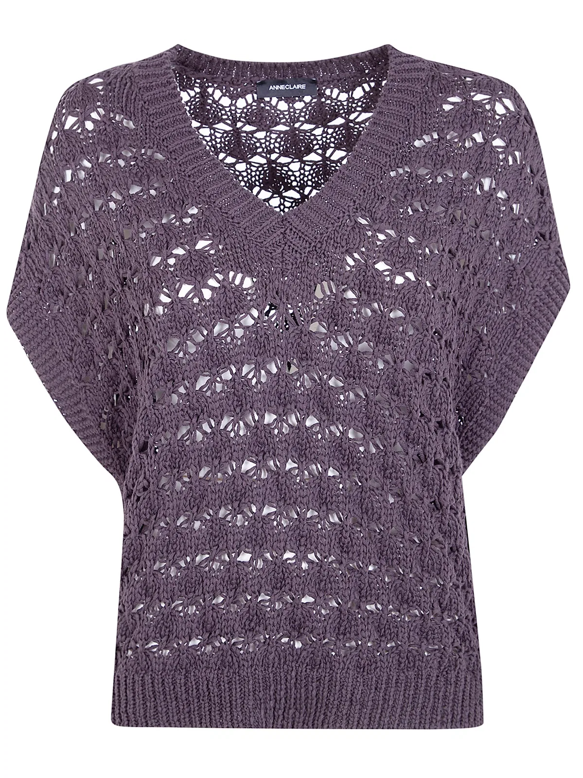 Anneclaire Short Sleeves V Neck Sweater