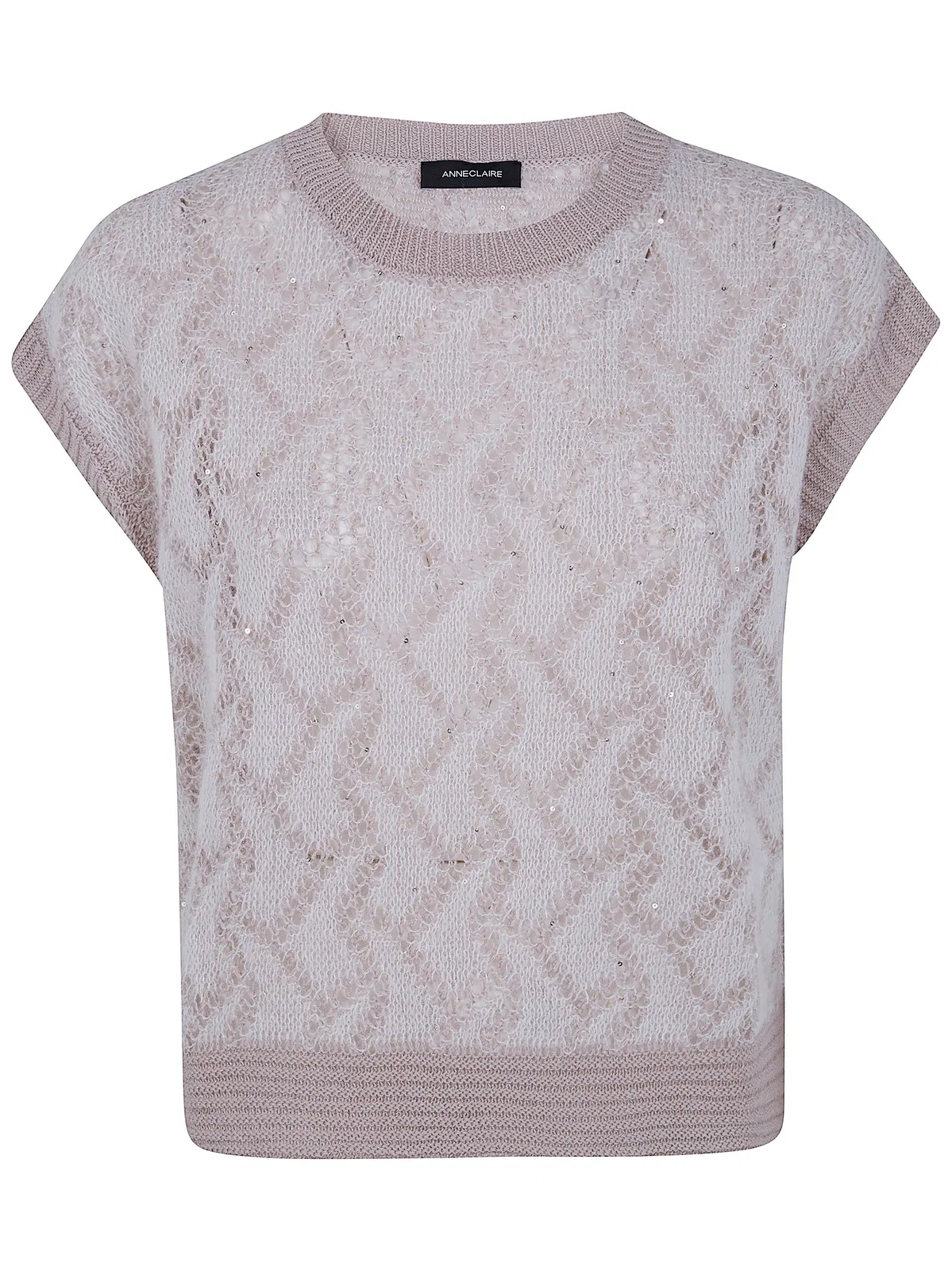 Anneclaire Short Sleeves Round Neck Sweater