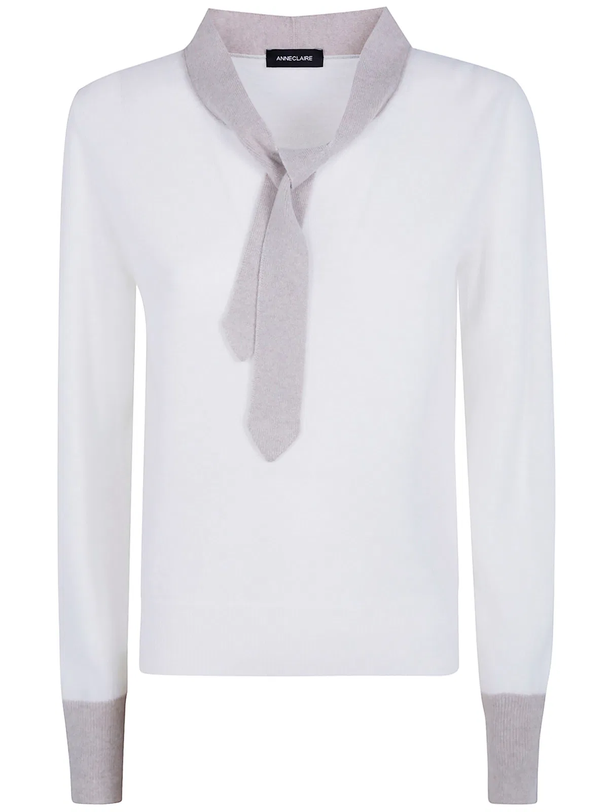 Anneclaire Round Neck Sweater With Tie