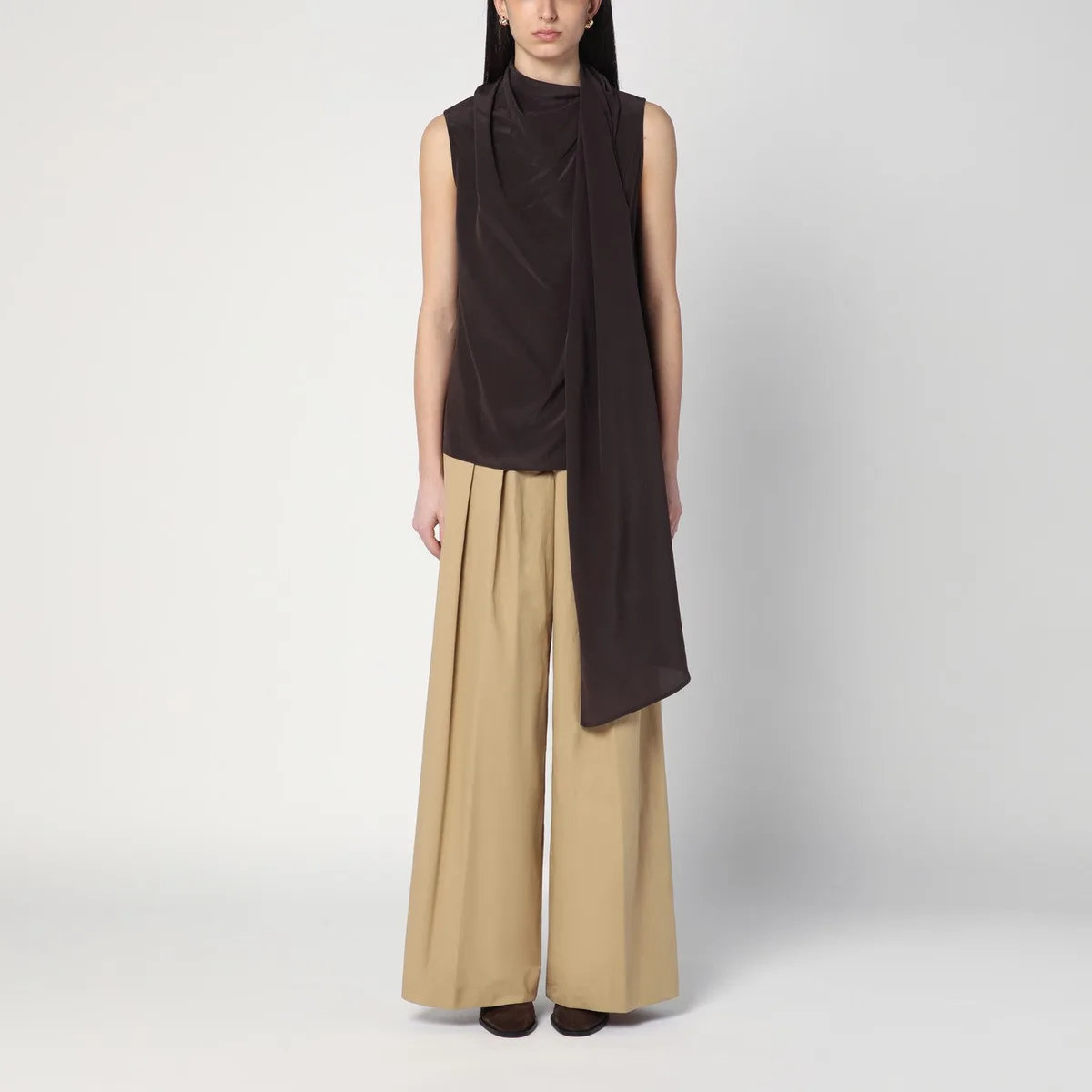 Parosh P.a.r.o.s.h. Brown Silk Blouse