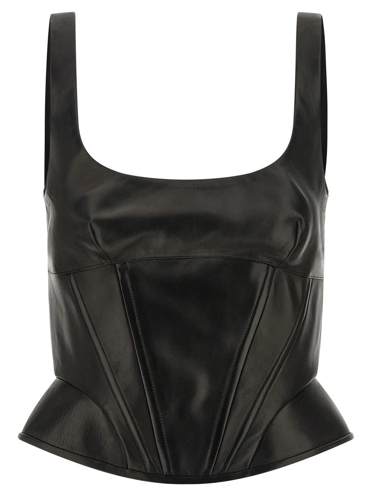 Ermanno Scervino Peplos Leather Top