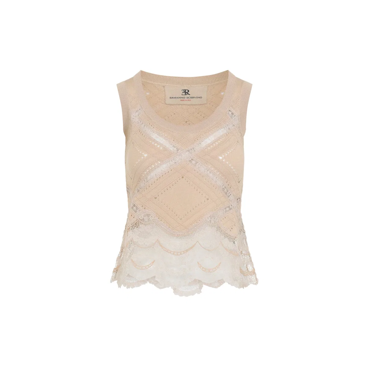 Ermanno Scervino Sand Sleeveless Knit Top