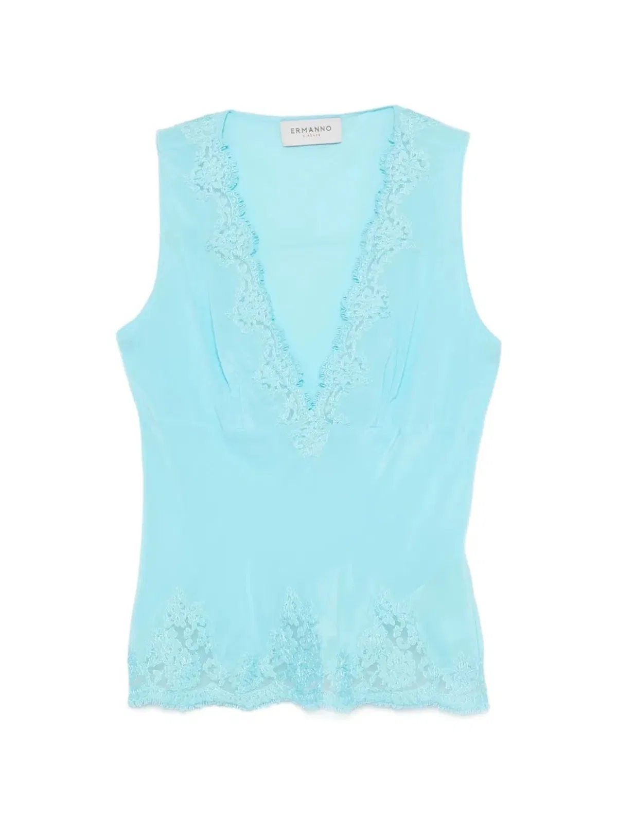 Ermanno Turquoise Silk Top