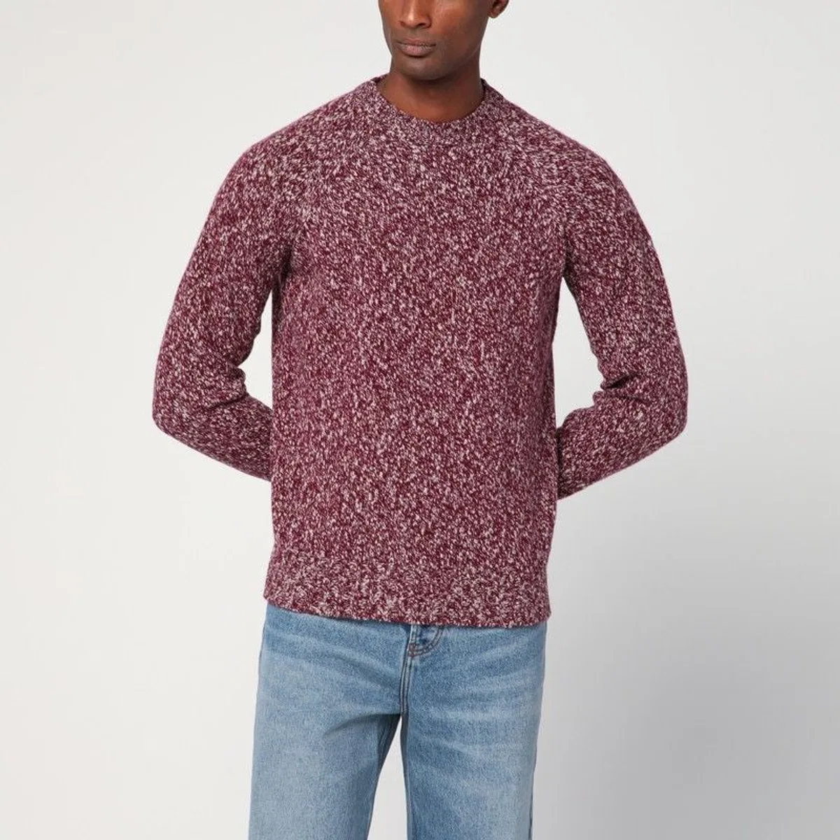 Drumohr Grape-Coloured Pattern Wool Sweater