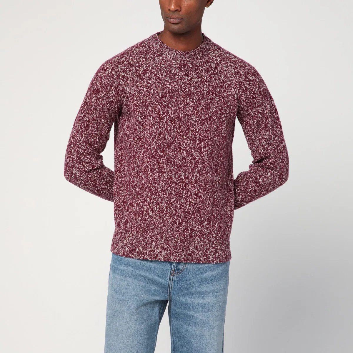 Drumohr Grape-Coloured Pattern Wool Sweater