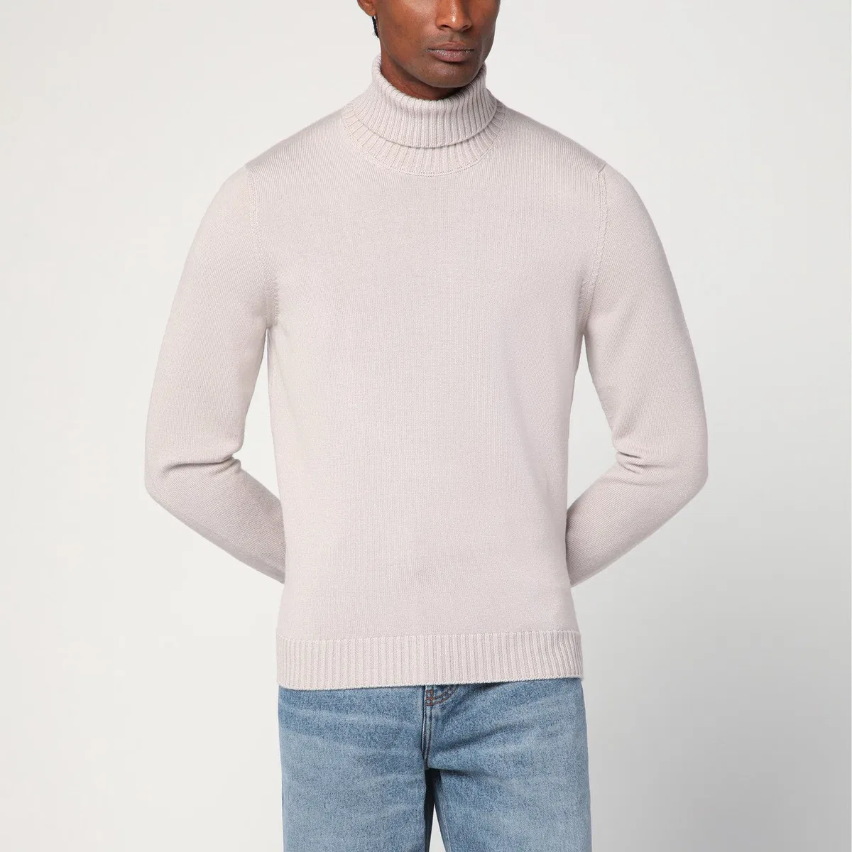 Drumohr Greige Wool Turtleneck