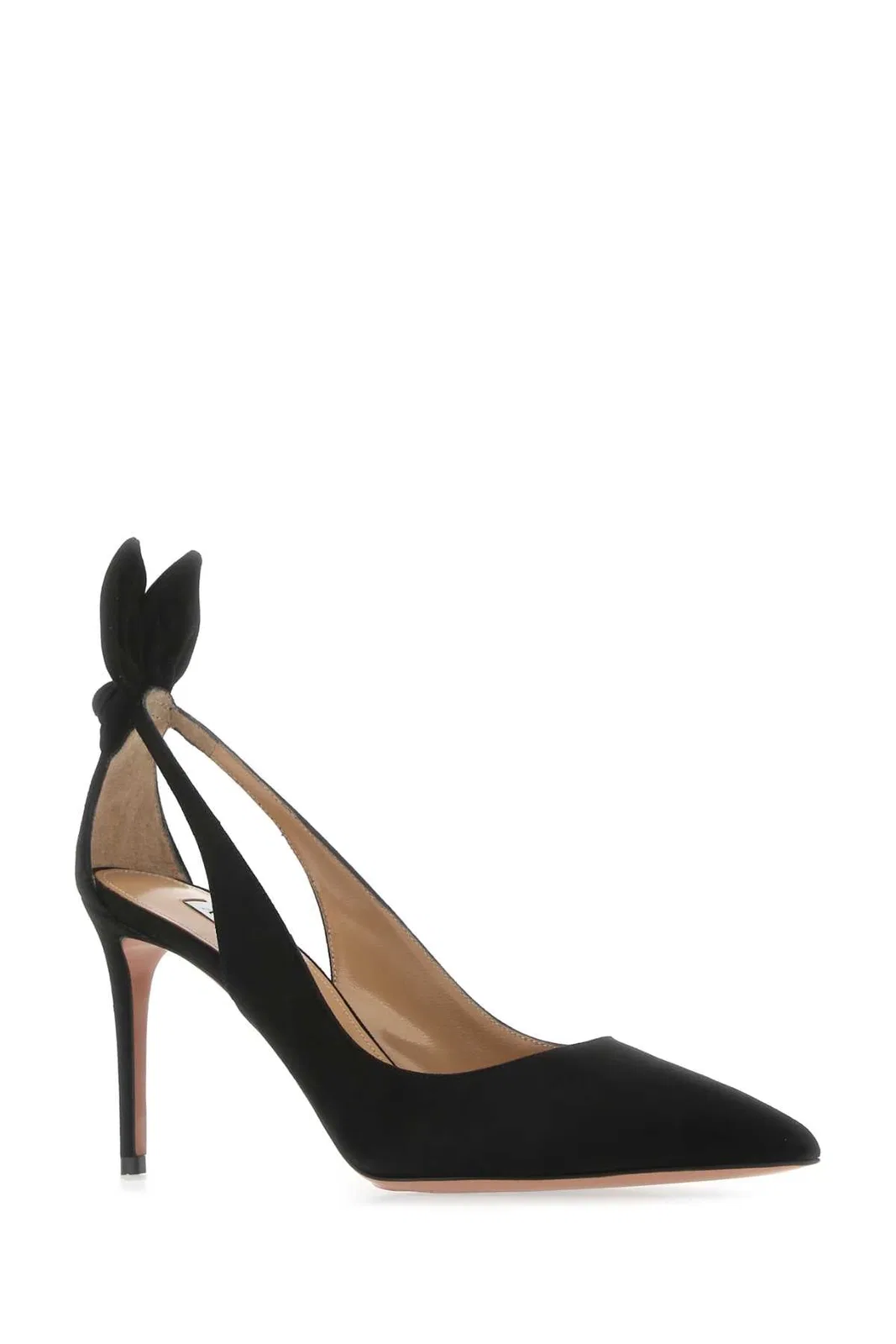 Aquazzura Black Suede Bow Tie 85 Pumps