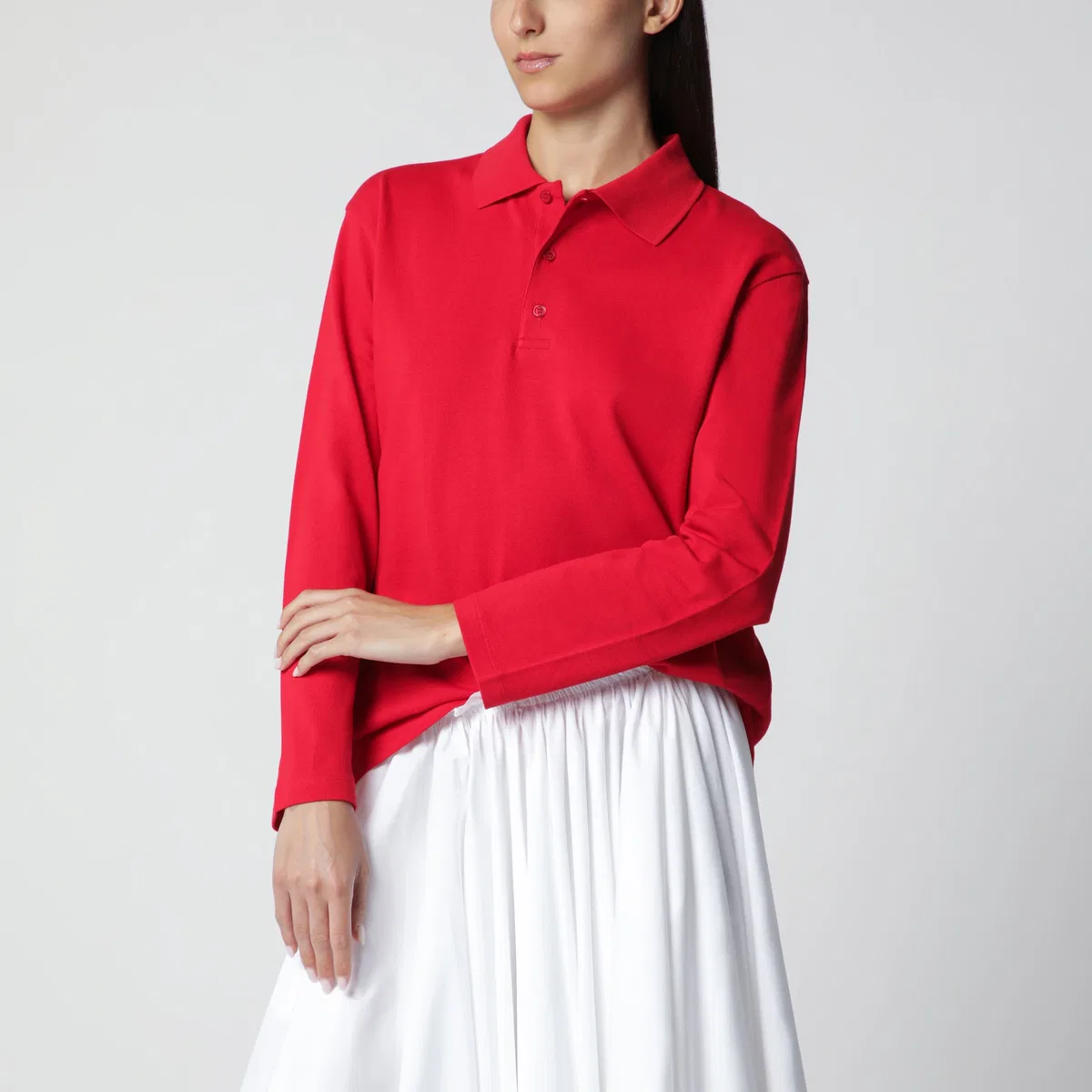 Flore Flore Red Diana Organic Cotton Polo Shirt