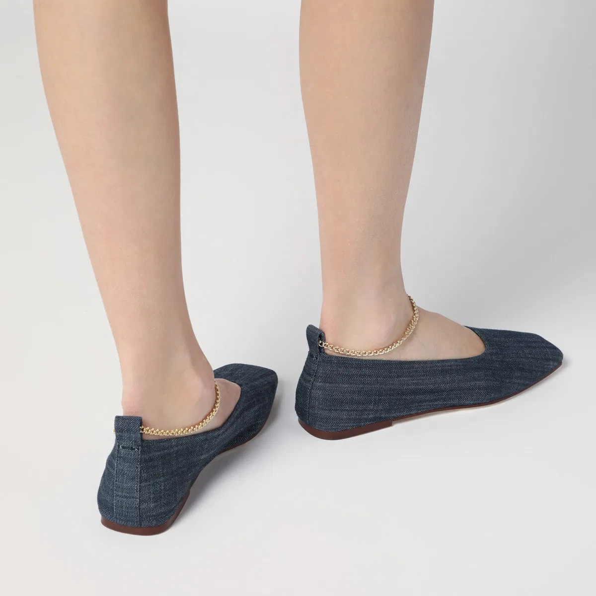 Maria luca Navy Blue Denim Augusta Ballerina