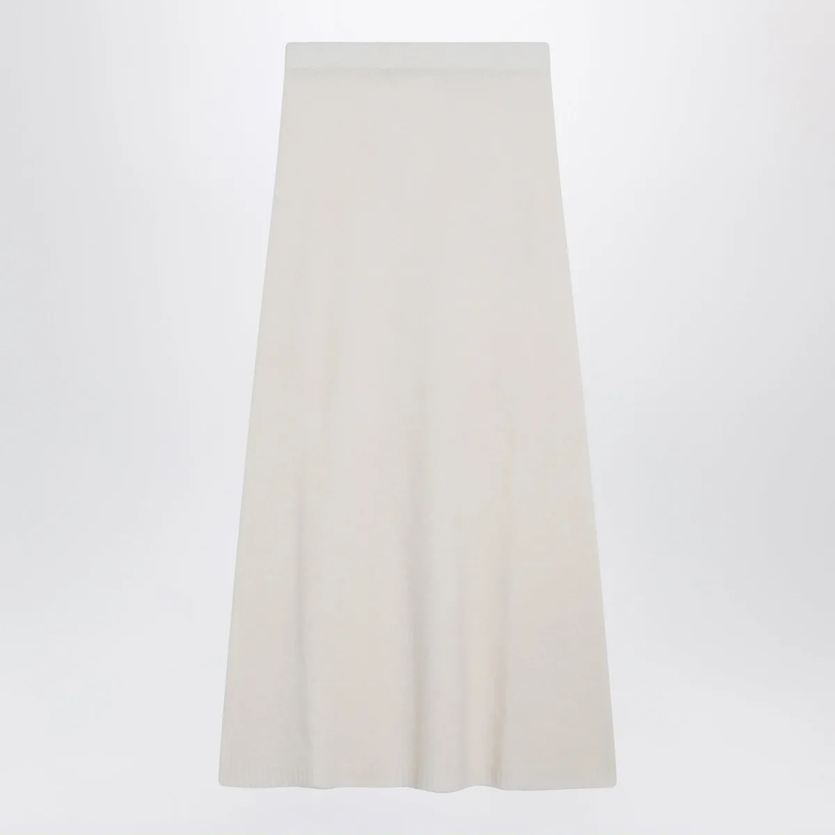 Max Mara Ivory Skirt In Stretch Cashmere Knit