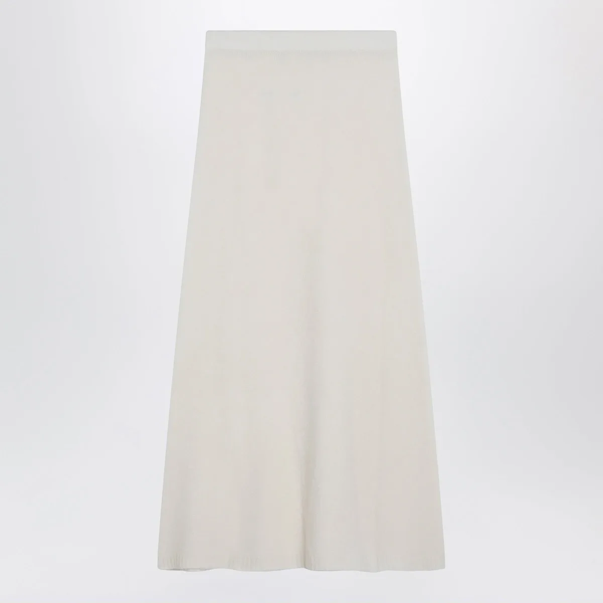 Max Mara Ivory Skirt In Stretch Cashmere Knit