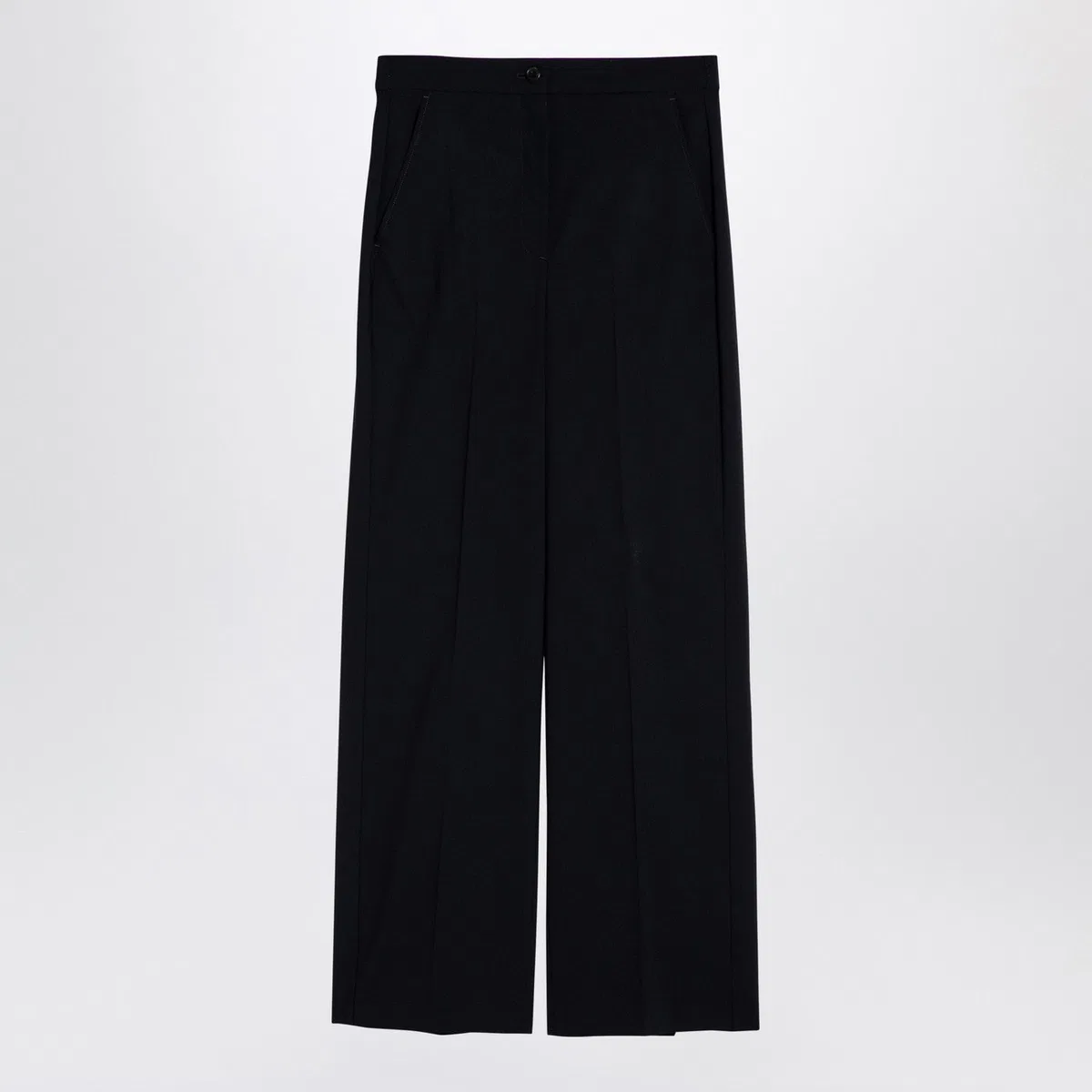 Department 5 Navy Blue Wool-Blend Trousers