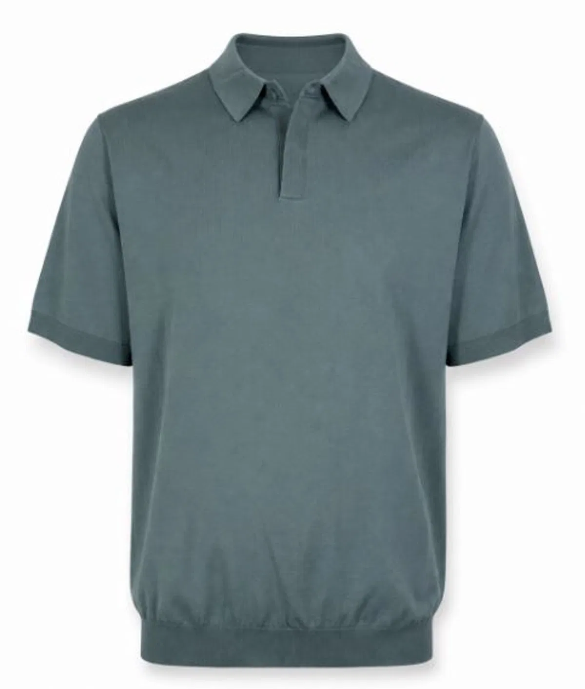 Devore Lichen Green Knitted Polo Collar T-Shirt