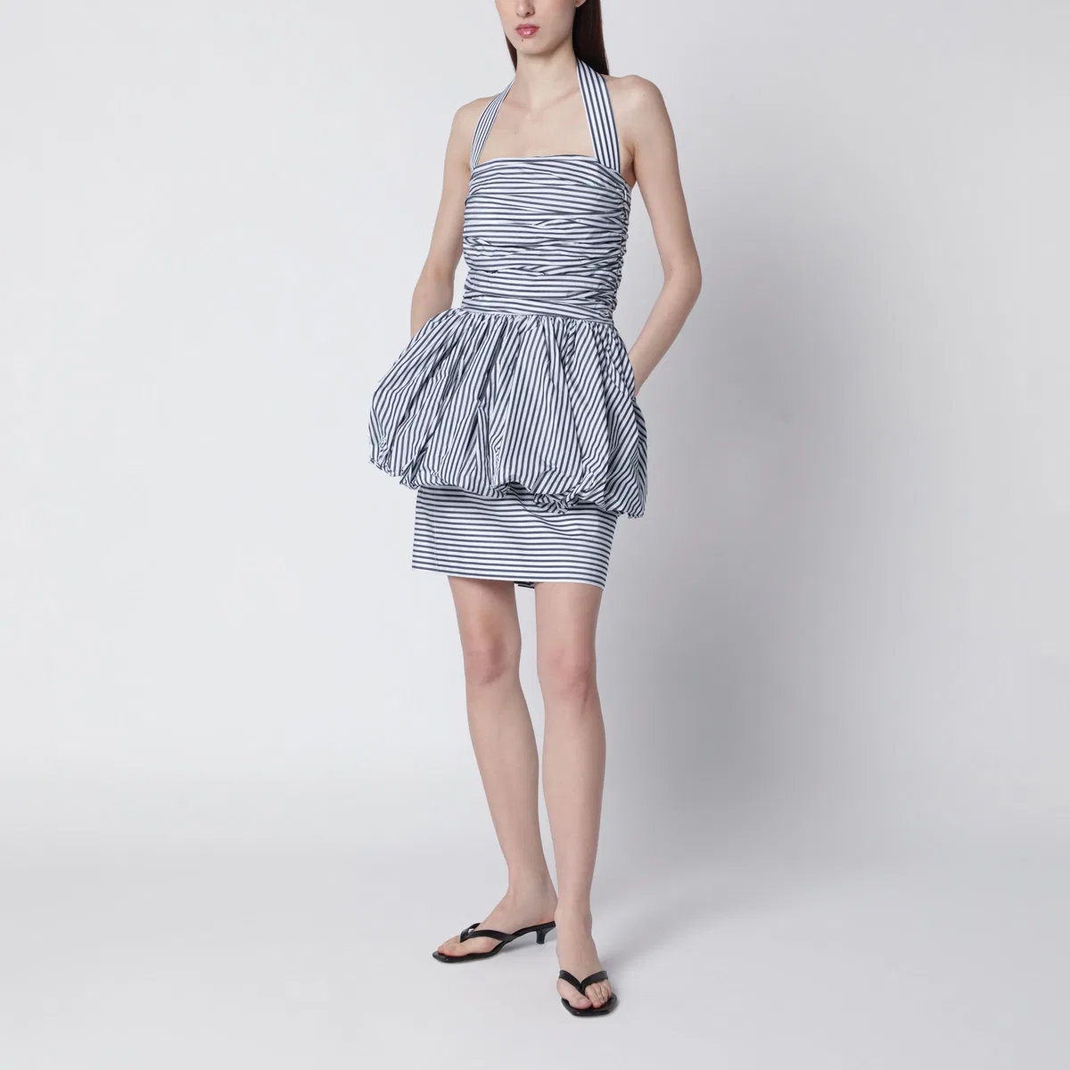 Patou Mini Bloomer Dress With Stripes And Open